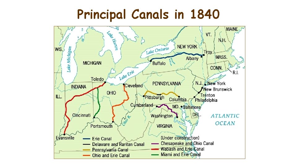 Principal Canals in 1840 