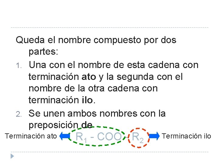 Queda el nombre compuesto por dos partes: 1. Una con el nombre de esta