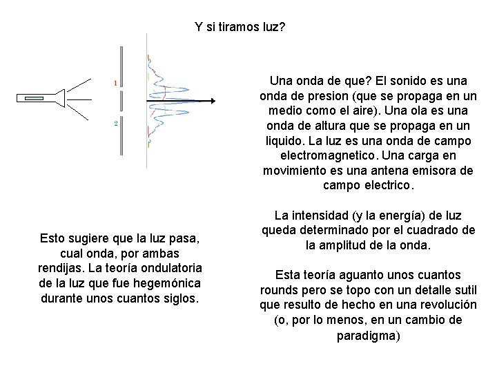 Y si tiramos luz? Una onda de que? El sonido es una onda de