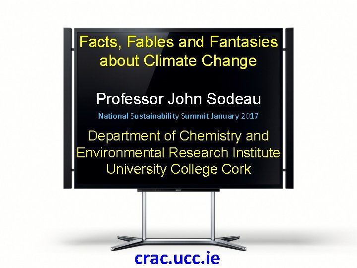 Facts, Fables and Fantasies about Climate Change Professor John Sodeau National Sustainability Summit January