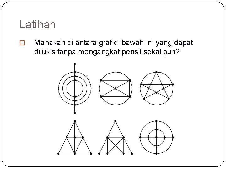 Latihan � 61 Manakah di antara graf di bawah ini yang dapat dilukis tanpa