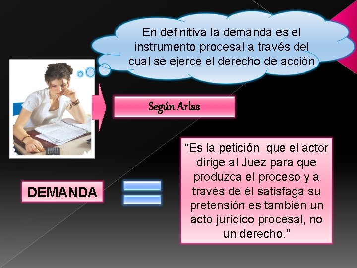 En definitiva la demanda es el instrumento procesal a través del cual se ejerce