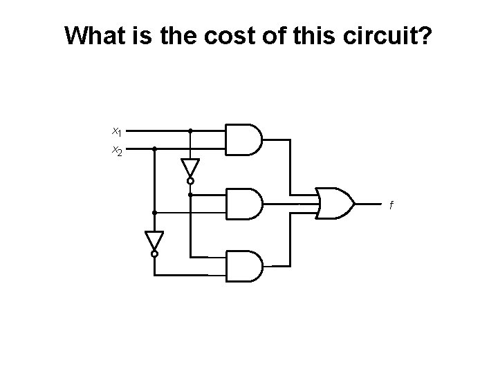 What is the cost of this circuit? x 1 x 2 f 