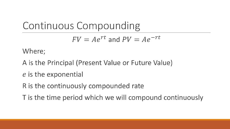 Continuous Compounding 
