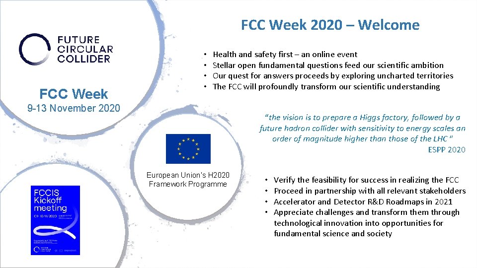 FCC Week 2020 – Welcome FCC Week • • Health and safety first –