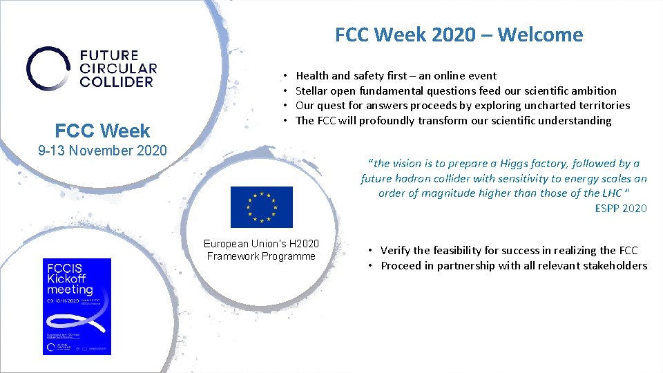 FCC Week 2020 – Welcome FCC Week • • Health and safety first –