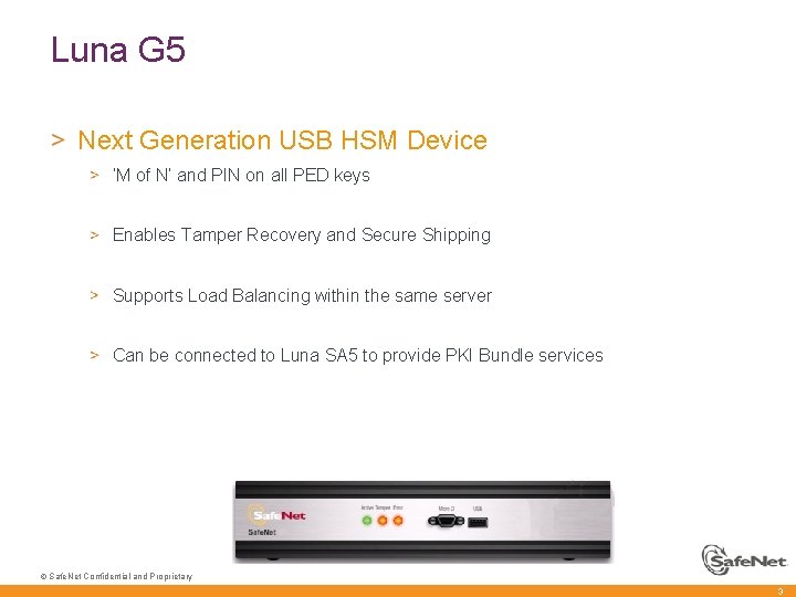 Luna G 5 Next Generation USB HSM Device ‘M of N’ and PIN on