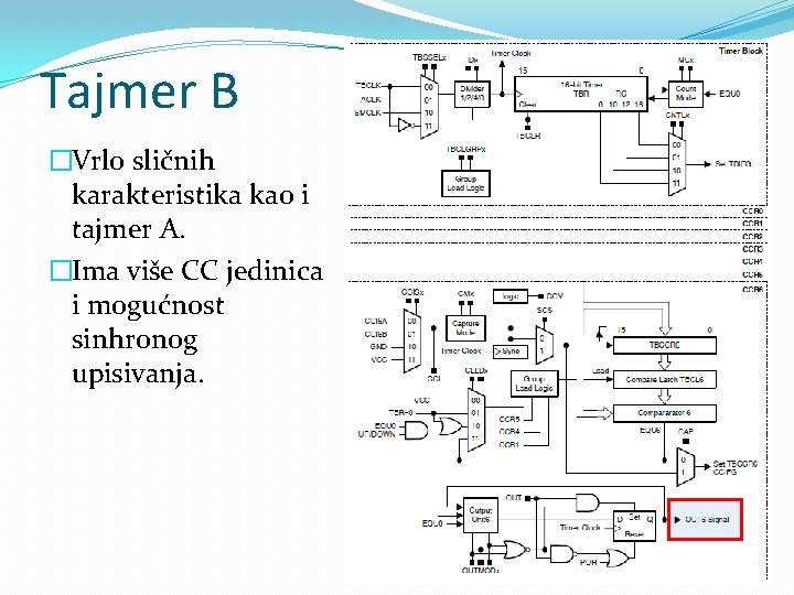 Tajmer B �Vrlo sličnih karakteristika kao i tajmer A. �Ima više CC jedinica i