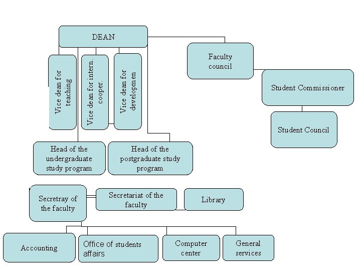 Head of the undergraduate study program Secretray of the faculty Accounting Faculty council Vice