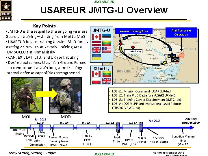 UNCLASSIFIED USAREUR JMTG-U Overview Key Points • JMTG-U is the sequel to the ongoing