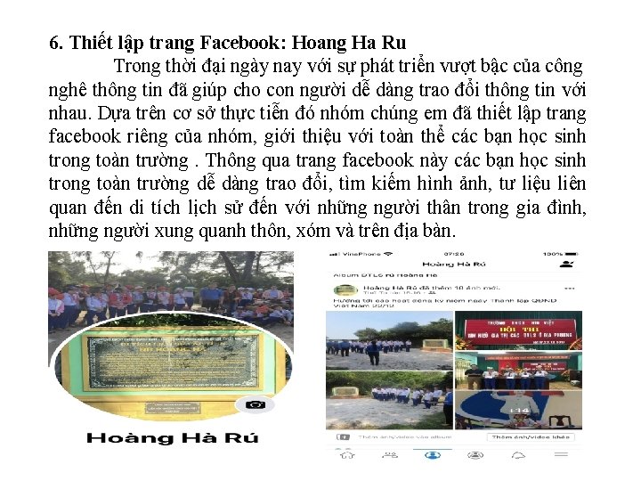 6. Thiết lập trang Facebook: Hoang Ha Ru Trong thời đại ngày nay với