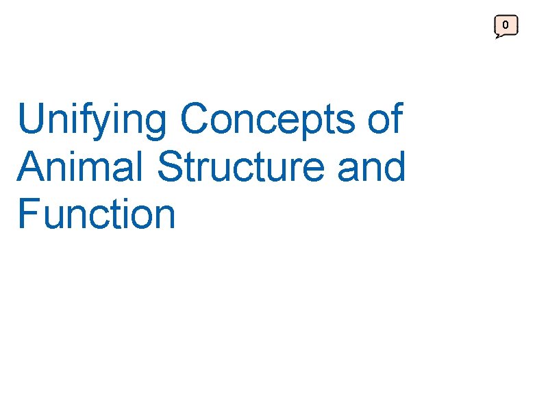 Chapter 20 Unifying Concepts of Animal Structure and Function 0 