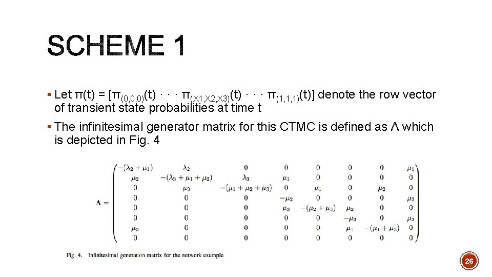 § Let π(t) = [π(0, 0, 0)(t) · · · π(X 1, X 2,