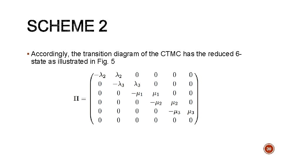 § Accordingly, the transition diagram of the CTMC has the reduced 6 - state