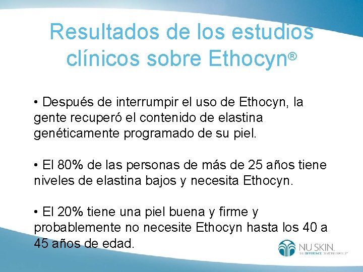 Resultados de los estudios clínicos sobre Ethocyn® • Después de interrumpir el uso de