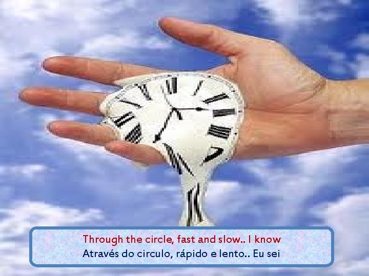 Through the circle, fast and slow. . I know Através do circulo, rápido e