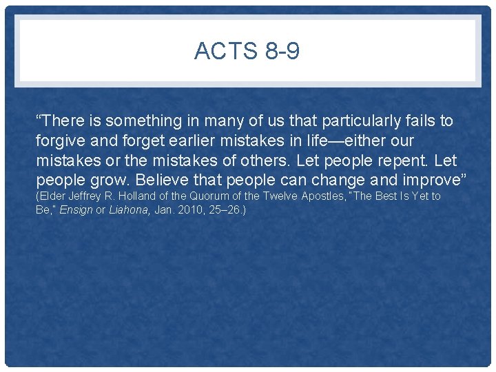 ACTS 8 -9 “There is something in many of us that particularly fails to