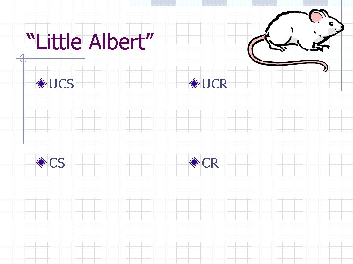 “Little Albert” UCS UCR CS CR 