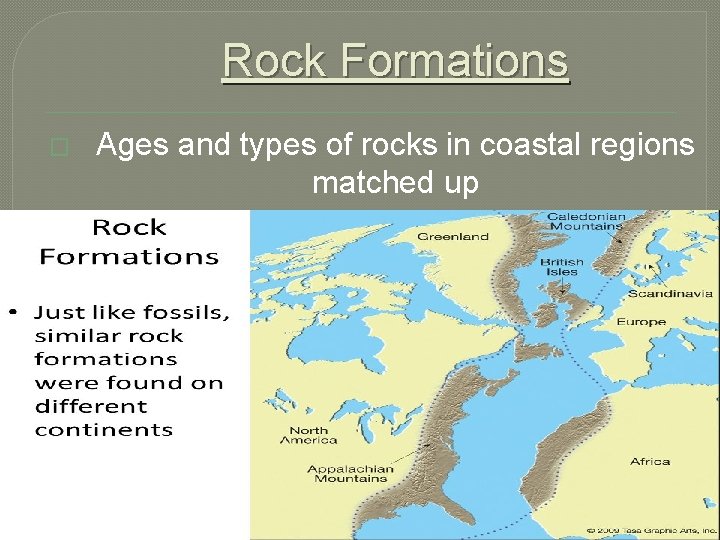 Rock Formations � Ages and types of rocks in coastal regions matched up 