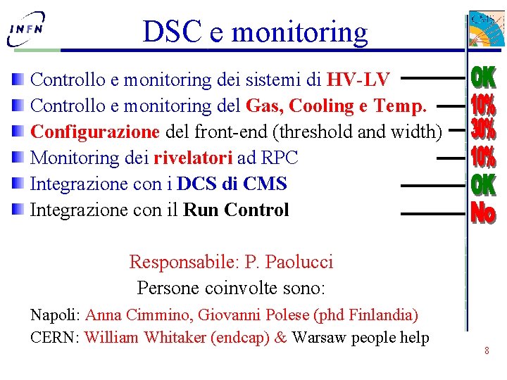 DSC e monitoring Controllo e monitoring dei sistemi di HV-LV Controllo e monitoring del