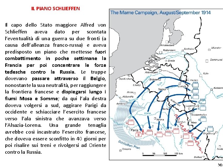 IL PIANO SCHLIEFFEN Il capo dello Stato maggiore Alfred von Schlieffen aveva dato per