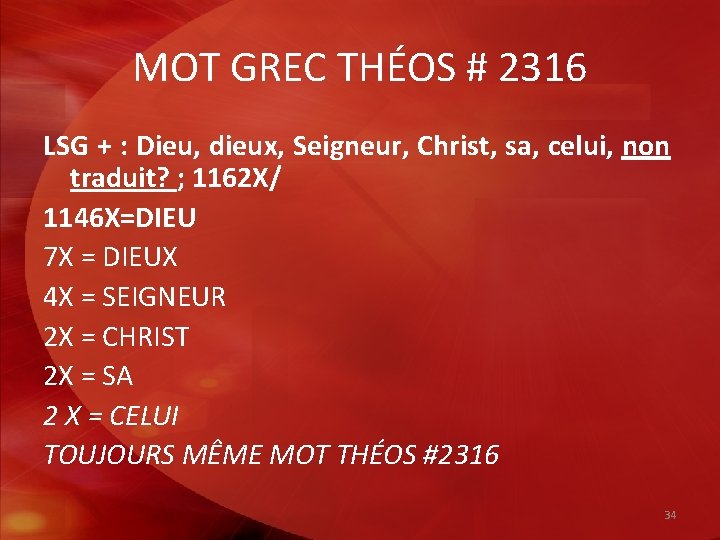 MOT GREC THÉOS # 2316 LSG + : Dieu, dieux, Seigneur, Christ, sa, celui,