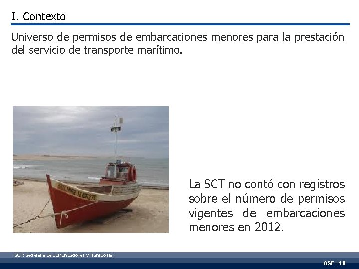 I. Contexto Universo de permisos de embarcaciones menores para la prestación del servicio de