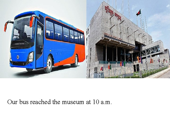 Our bus reached the museum at 10 a. m. 