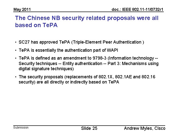 May 2011 doc. : IEEE 802. 11 -11/0732 r 1 The Chinese NB security