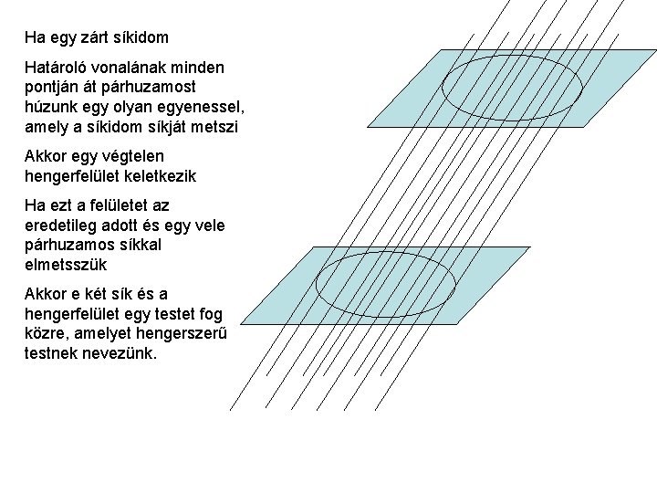 Ha egy zárt síkidom Határoló vonalának minden pontján át párhuzamost húzunk egy olyan egyenessel,