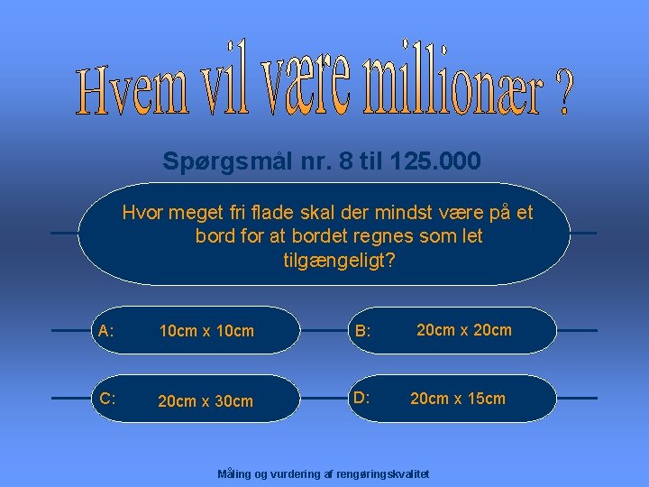 Spørgsmål nr. 8 til 125. 000 Hvor meget fri flade skal der mindst være