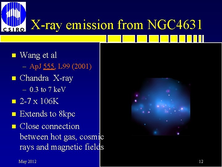 X-ray emission from NGC 4631 n Wang et al – Ap. J 555, L