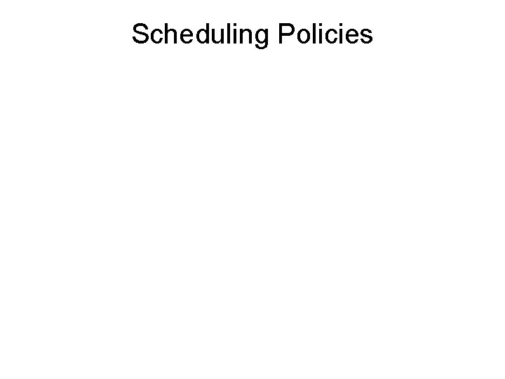 Scheduling Policies 