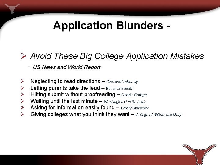 Application Blunders Ø Avoid These Big College Application Mistakes - US News and World