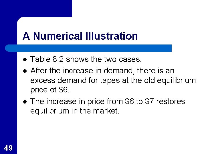 A Numerical Illustration l l l 49 Table 8. 2 shows the two cases.