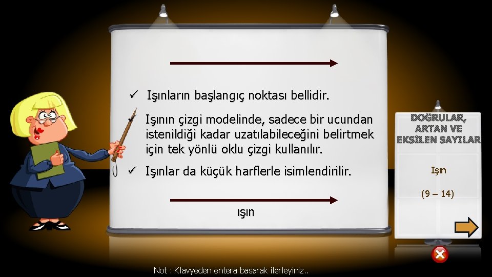 ü Işınların başlangıç noktası bellidir. ü Işının çizgi modelinde, sadece bir ucundan istenildiği kadar