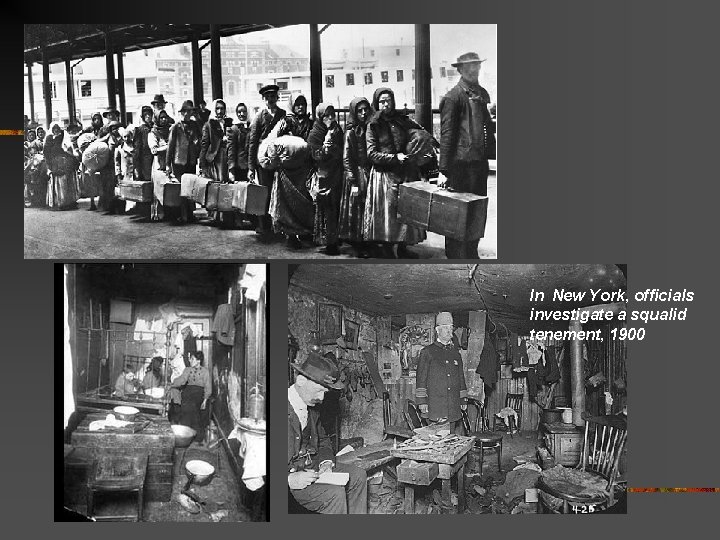 In New York, officials investigate a squalid tenement, 1900 