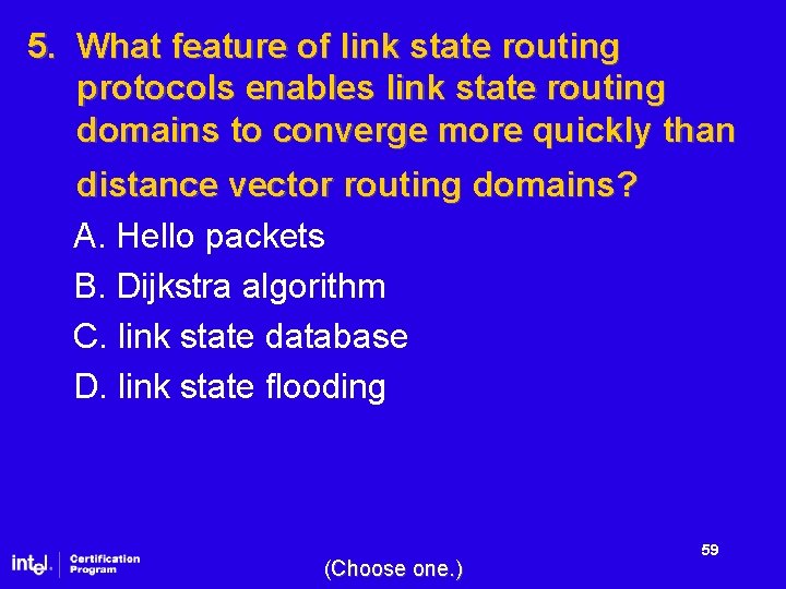 5. What feature of link state routing protocols enables link state routing domains to