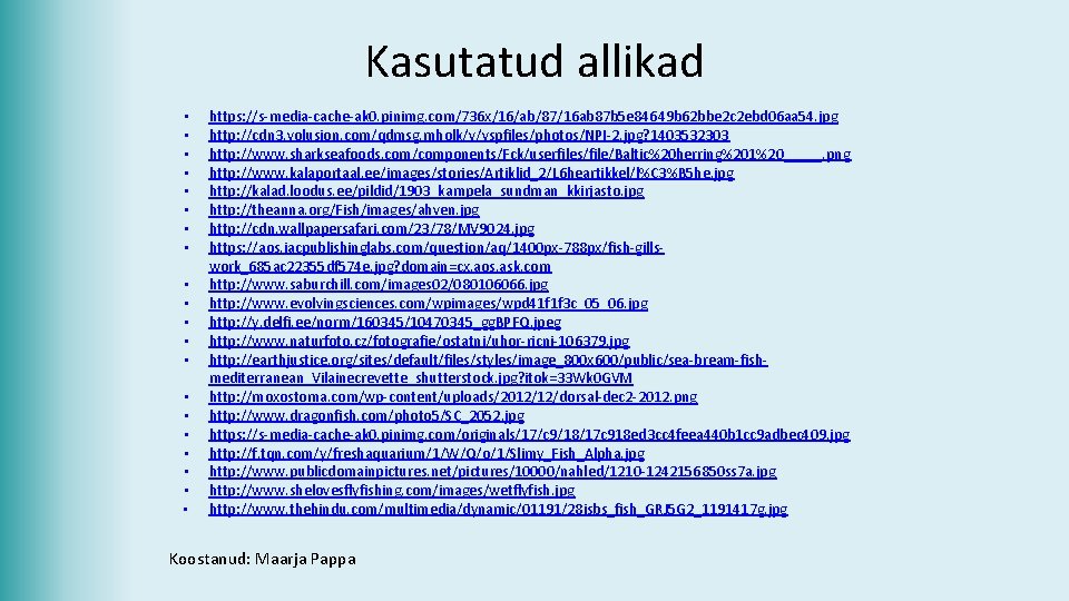 Kasutatud allikad • • • • • https: //s-media-cache-ak 0. pinimg. com/736 x/16/ab/87/16 ab