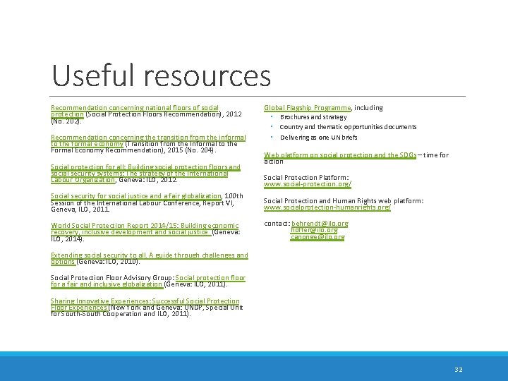 Useful resources Recommendation concerning national floors of social protection (Social Protection Floors Recommendation), 2012