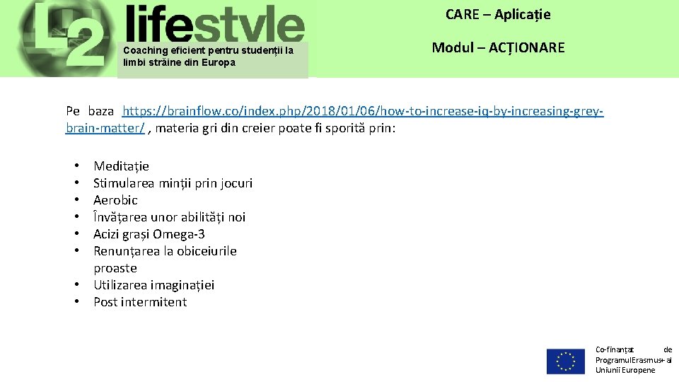 CARE – Aplicație Coaching eficient pentru studenții la limbi străine din Europa Modul –