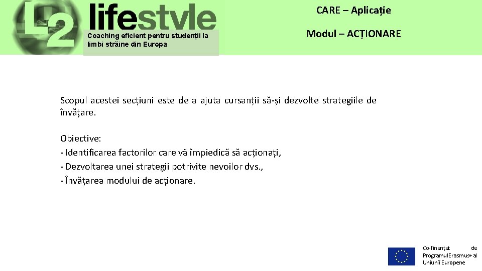 CARE – Aplicație Coaching eficient pentru studenții la limbi străine din Europa Modul –