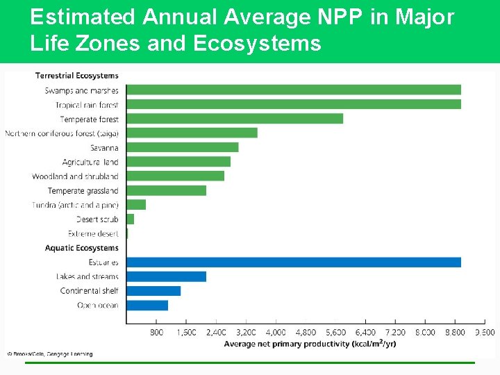 Estimated Annual Average NPP in Major Life Zones and Ecosystems 