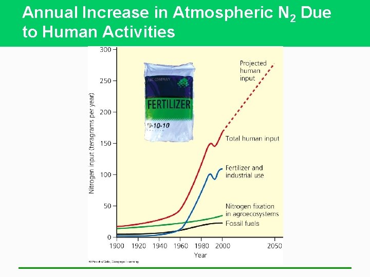 Annual Increase in Atmospheric N 2 Due to Human Activities 