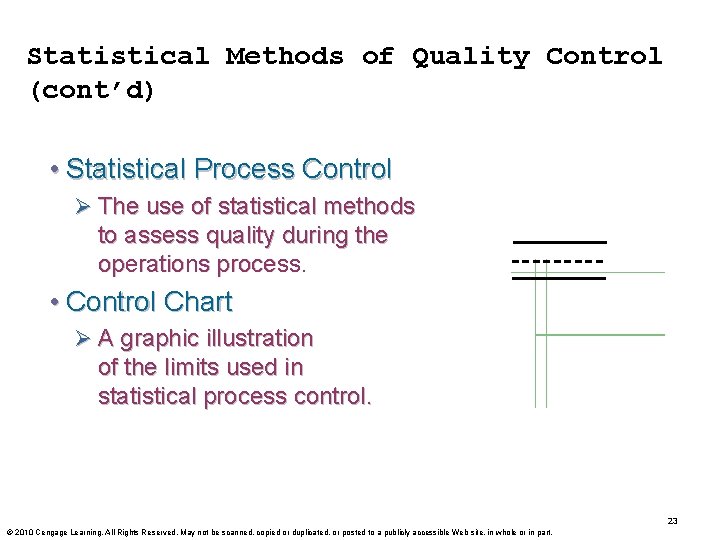 Statistical Methods of Quality Control (cont’d) • Statistical Process Control Ø The use of