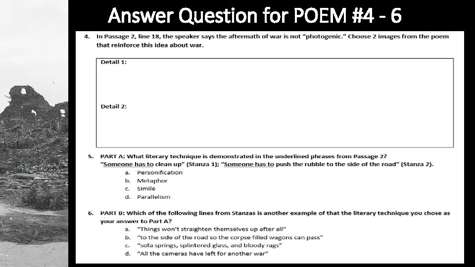 Answer Question for POEM #4 - 6 