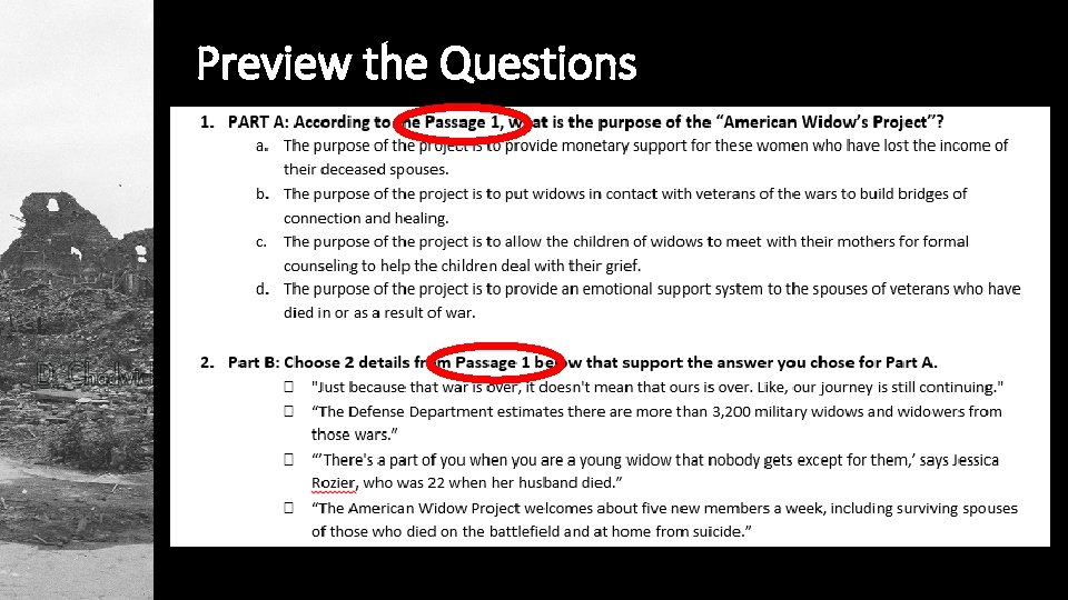 Preview the Questions 