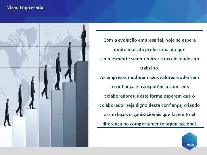 Visão Empresarial Com a evolução empresarial, hoje se espera muito mais do profissional do