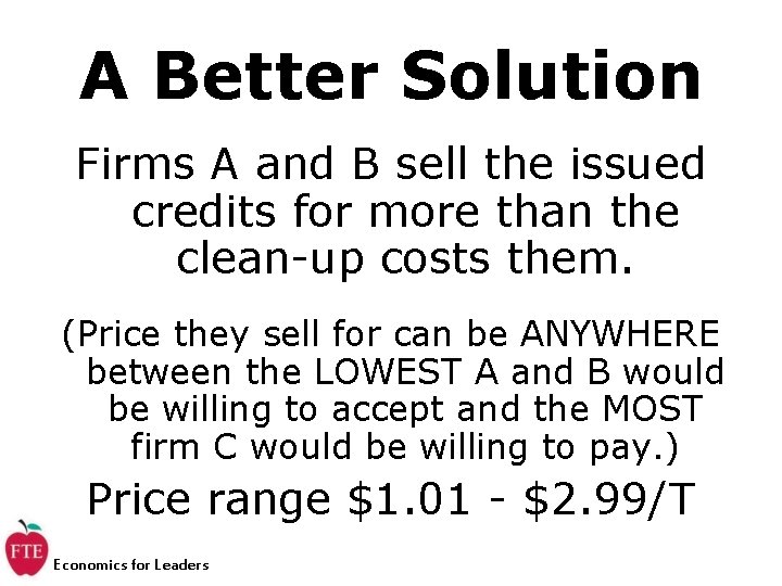 A Better Solution Firms A and B sell the issued credits for more than