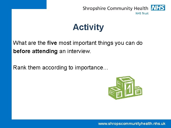 Activity What are the five most important things you can do before attending an